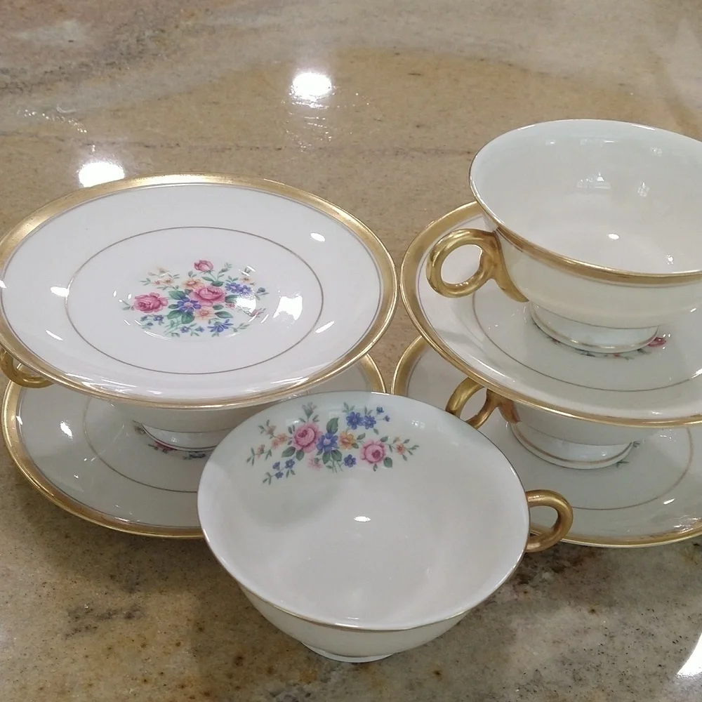 Haviland New York Windsor set of 4 tea coffee cup and saucers grand Millennial